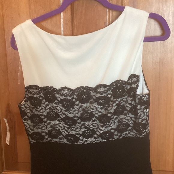 Dress Barn Black and White Lace Midi Dress - Picture 3 of 5
